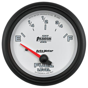 AutoMeter 7814 AutoMeter Gauge Fuel Level 2-5/8in. 0 Ohm(e) to 90 Ohm(f) Elec Phantom II