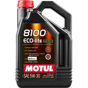 Motul 111362 5L 8100 Eco-Lite Gen3 5W30 Full Synthetic Engine Oil