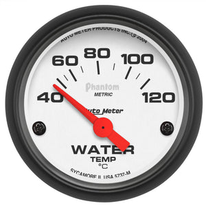 AutoMeter 5737-M Autometer Phantom 52mm 40-120 Deg C Electronic Water Temp Gauge