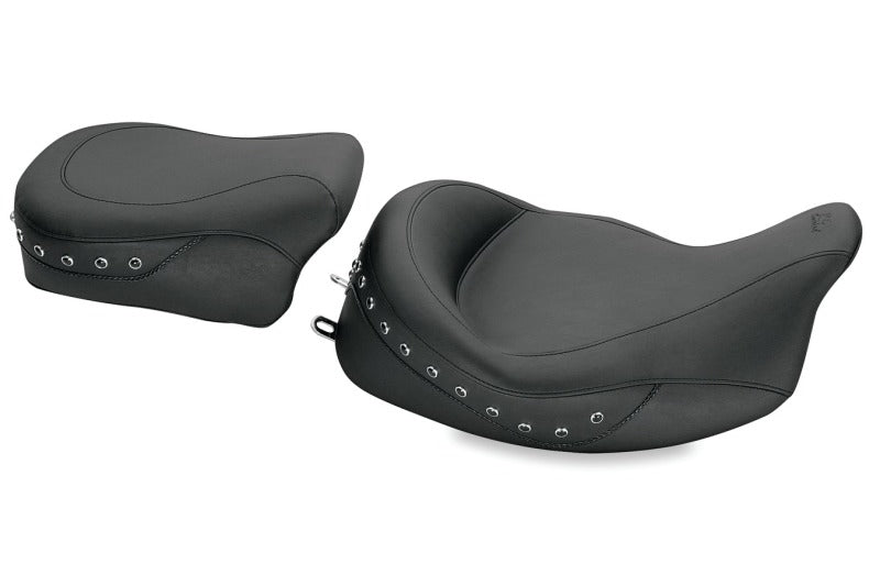 Mustang 76069 Harley Electra Glide,Rd Glide,Rd King,Street Glide Solo Seat w/Blk Pearl Studs- Black