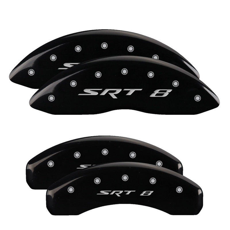 MGP 42020SSR8BK 4 Caliper Covers Engraved Front & Rear 11-18 fits Jeep Grand Che