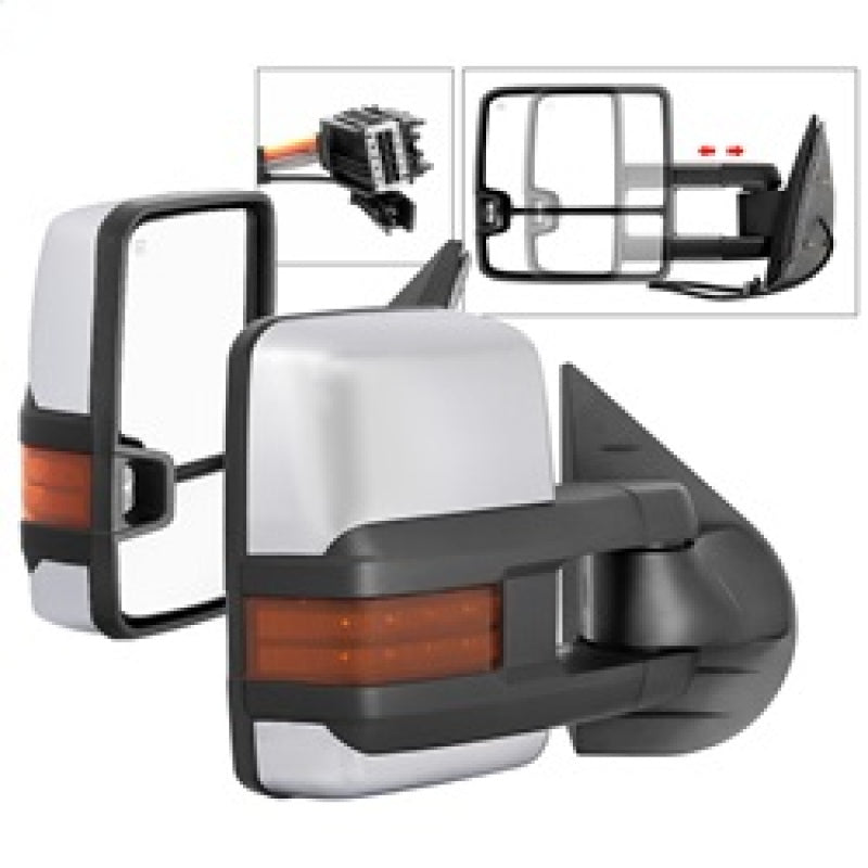xTune 9936760 fits Chevy Silverado 07-13 Heated Amber LED Signal Mirrors Chrome