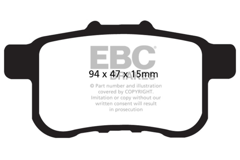 EBC DP21987 fits Acura 09-14 TSX 2.4 Greenstuff Rear Brake Pads