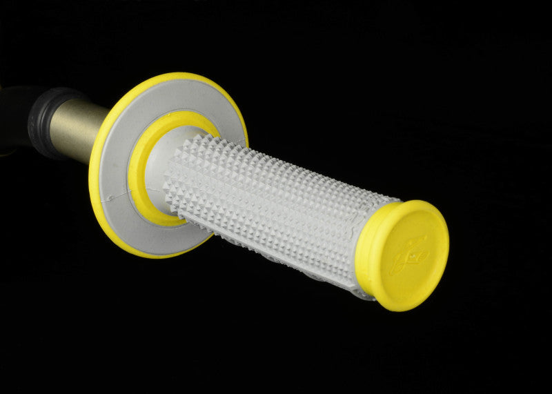 Renthal G194 fits MX Dual Compound Grips Tapered 1/2 Waffle - Grey/ Yellow