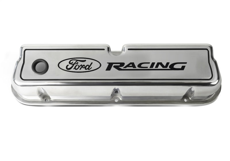 fits Ford 302-001 Racing Logo Die-Cast Black Valve Covers Polished