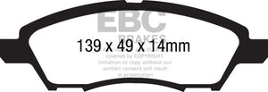 EBC UD1592 12+ fits Nissan Versa 1.6 Ultimax2 Front Brake Pads