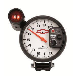 AutoMeter 5899-00406 AutoMeter 5in (127mm) Pedestal Tachometer, 0-10,000 RPM, fits Chevy Red Bowtie