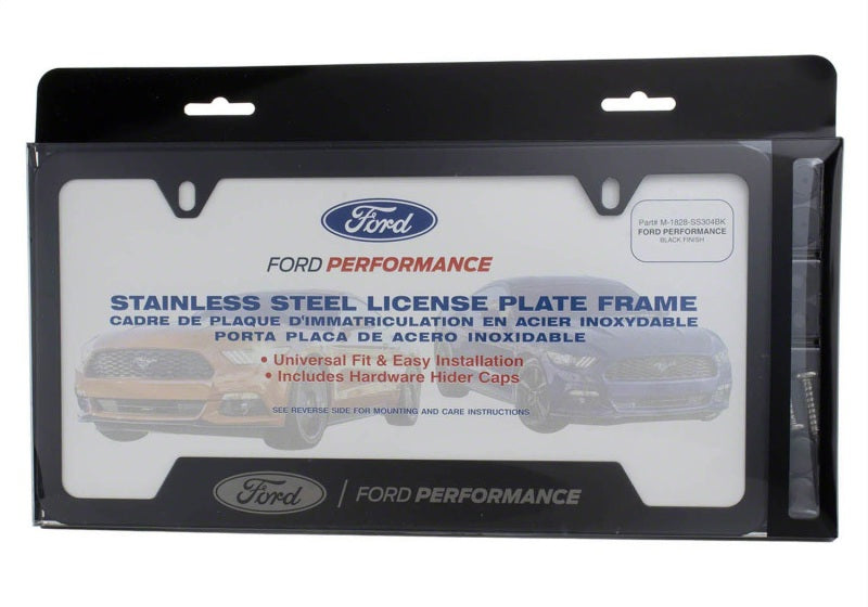 fits Ford Racing M-1828-SS304BK Stainless Steel fits Ford Performance License Plate Frame - Black