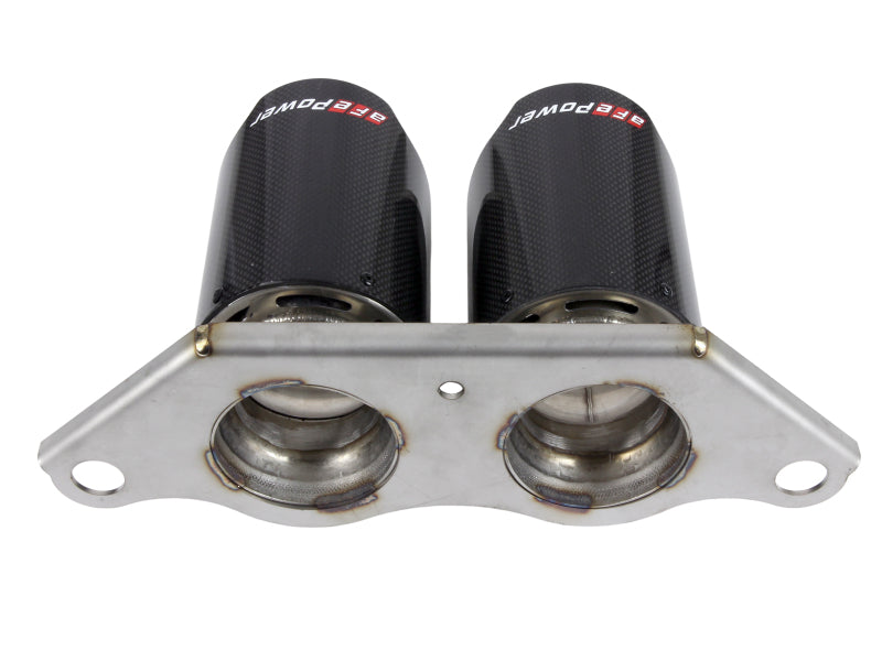 AFE 49C36435-C Mach Force Xp 4in 304 SS Bolt-On Exhaust Tips Carbon Fiber 14-19