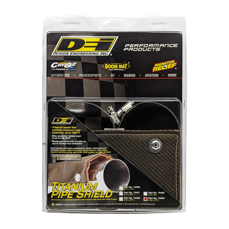 DEI  10454 Pipe Shield w/Stainless Steel Clamps - 4in x 12in - Titanium