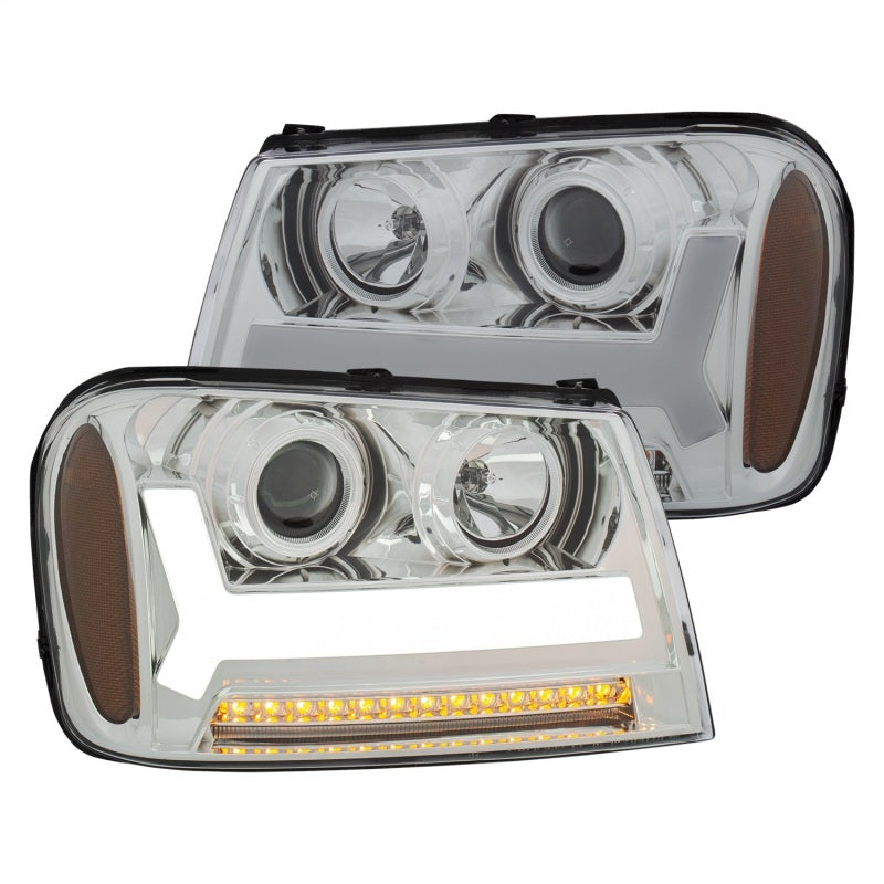 ANZO 111391 2009 fits Chevrolet 06-20 Trailblazer Projector Headlights w/ Plank Style Design Chrome w/ Amber