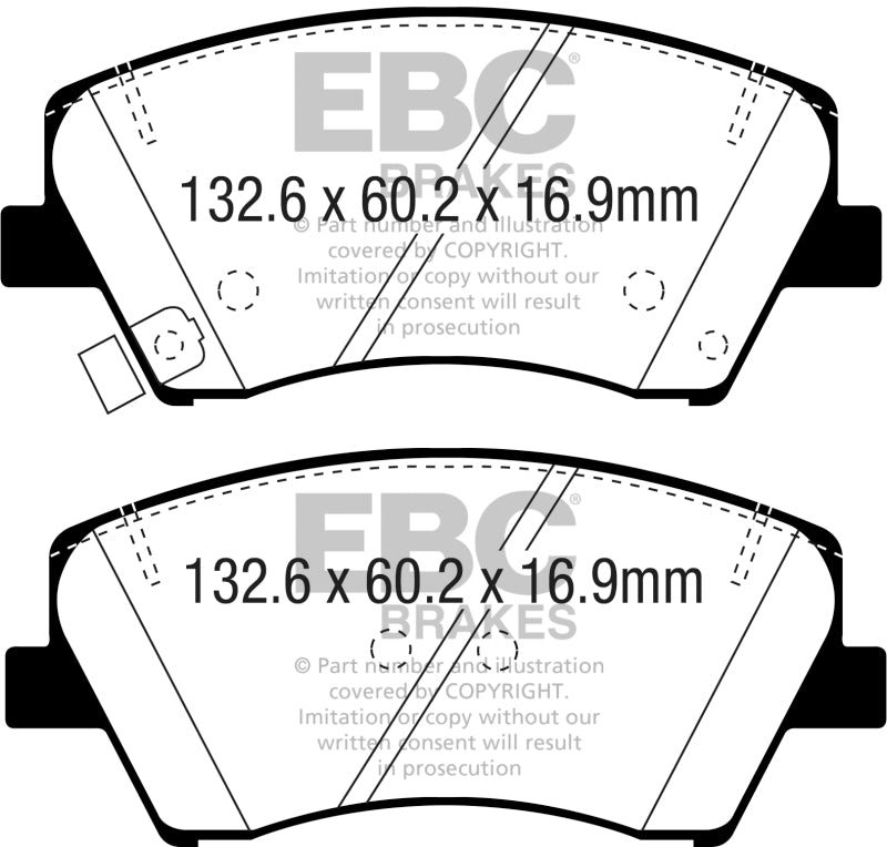 EBC DP23075 2017+ fits Hyundai Elantra 1.4L Turbo Greenstuff Front Brake Pads