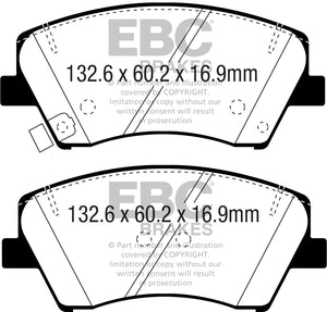 EBC UD1912 2017+ fits Hyundai Elantra 1.4L Turbo Ultimax2 Front Brake Pads
