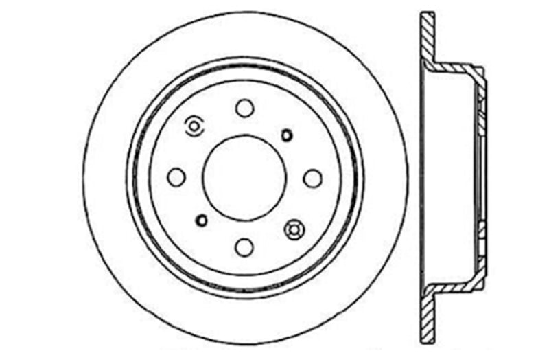 Stoptech 128.40017L Acura & Honda Civic/Del Sol Drilled Left Rear Rotor