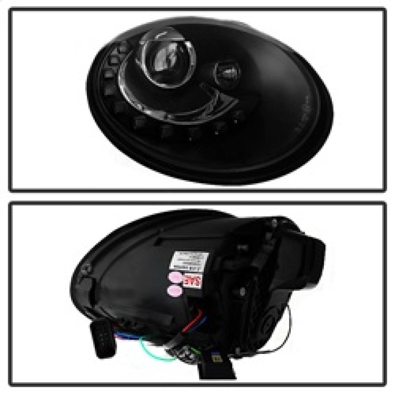 Spyder 5080929 fits Volkswagen 06-10 Beetle Projector Headlights DRL LED Black