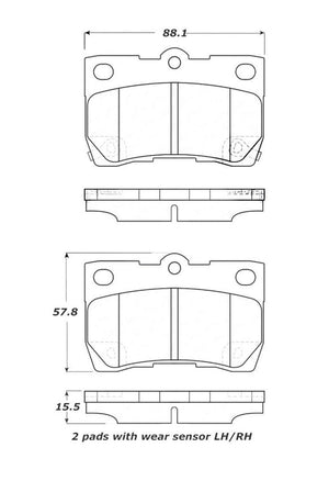 Stoptech 308.1113 Street Touring 06 Lexus GS300/430 / 07-08 GS350 Rear Brake Pads