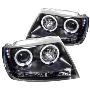Spyder 5011145 fits Jeep 99-04 Grand Cherokee Projector Headlights LED Halo LED