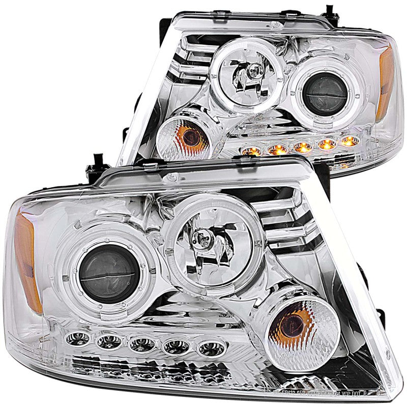 ANZO 111203 2008 fits Ford 04-20 F-150 Projector Headlights w/ Halo and LED Chrome G2