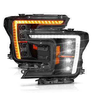 ANZO 111589X 18-20 fits Ford F-150 (w/Factory Halogen) Z-Series Full LED Proj Headlights Init/SeqSig - Pair