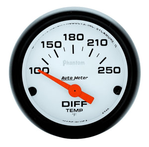 AutoMeter 5749 Autometer Phantom 52mm 2 Diff Temp. 100-250F Electronic Gauge Kit