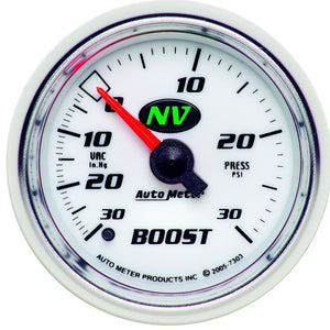 AutoMeter 7303 Autometer NV 52mm 30 PSI Mechanical Boost Gauge