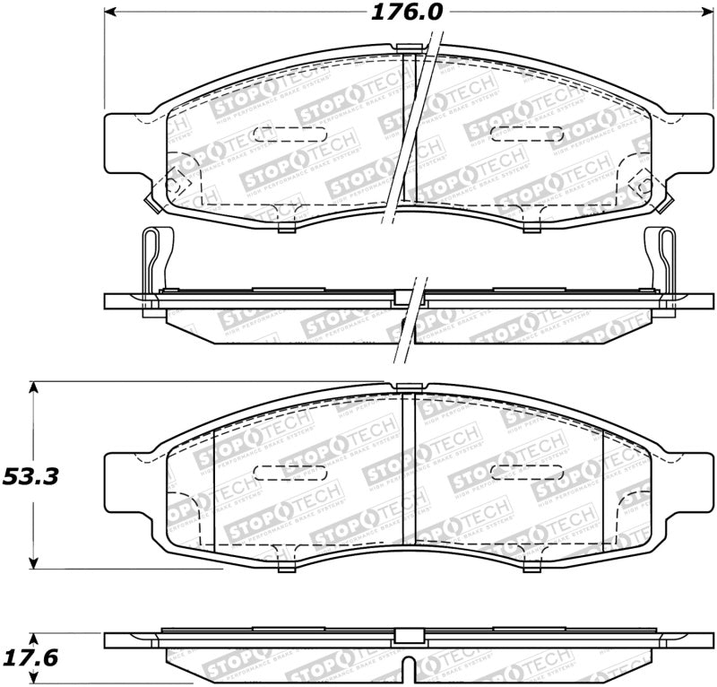 Stoptech 309.1183 Sport Brake Pads w/Shims and Hardware - Front