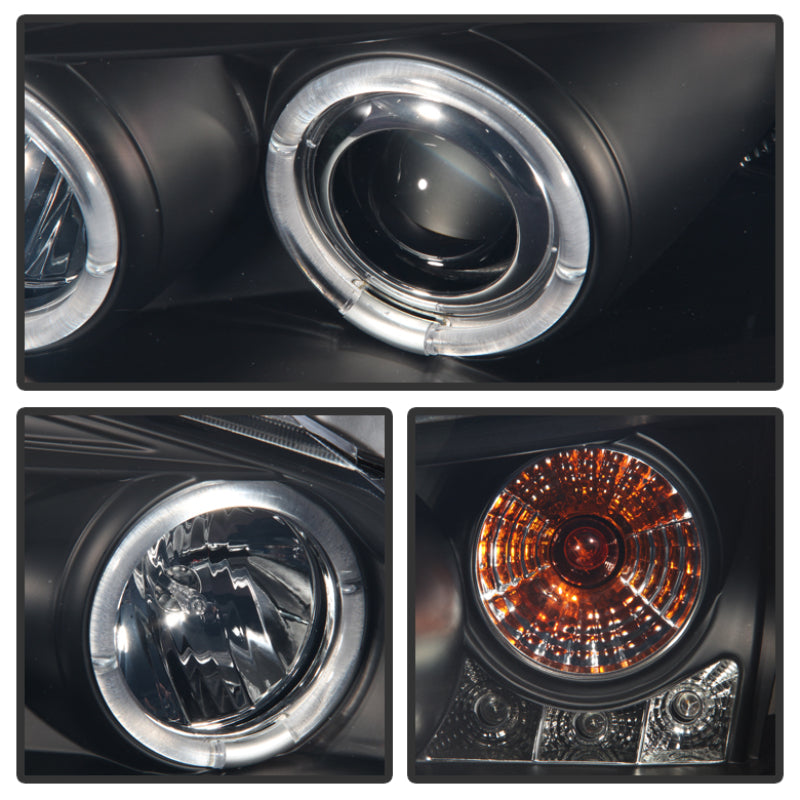 Spyder 5078612 fits Pontiac 05-08 G6 2/4DR Projector Headlights LED Halo LED Bl