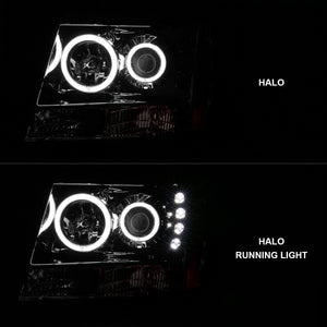 ANZO 111108 2007-2013 Chevrolet Avalanche Projector Headlights w/ Halo Chrome