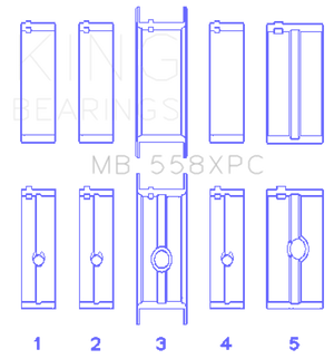 King MB558XPC fits Chrysler 273, 301, 313, 318, 340 Crankshaft Main Bearing Set