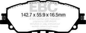 EBC UD2076 19+ fits Lexus ES300H 2.5L Hybrid Ultimax Front Brake Pads