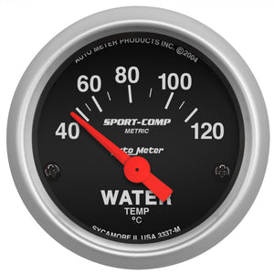 AutoMeter 3337-M Autometer Sport-Comp 52mm 40-120 Degree Short Sweep Electronic Water Temperature Gauge