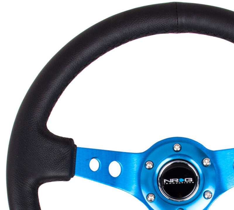 NRG RST-006BK-WT-B RST-006BK-WT-B Reinforced Steering Wheel White Leather w/Blk