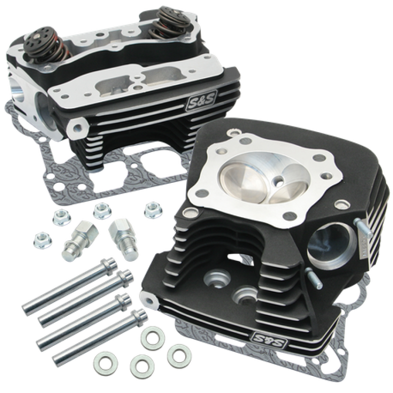 S&S 106-3240 Cycle 08-16 Touring Super Stock 89cc Cylinder Head Kit - Wrinkle Bl