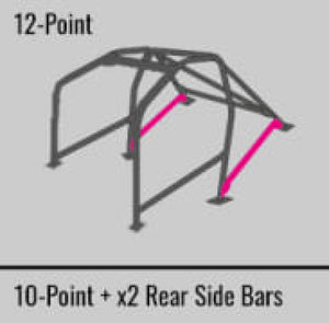 Cusco 666 290 W12 SFTY21 2-Pssgr 12-Point BLK DASH-THROUGH Roll Cage fits Subar