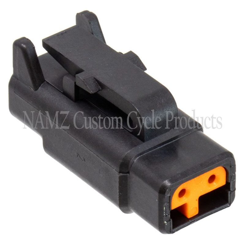 NAMZ MDP-2B Deutsch DTM 2-Position Plug w/2 Stamped Terminals & Wedgelock - Black (HD 741BK)