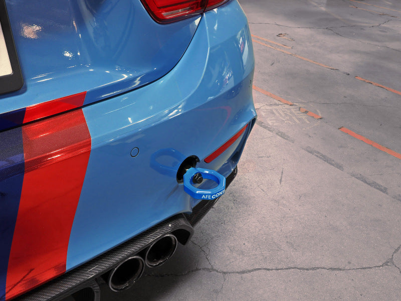AFE 450-502002-L Control Rear Tow Hook Blue fits BMW F-Chassis 2/3/4/M