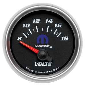 AutoMeter 880021 Autometer fits Mopar 52.4mm SSE 8-18 Volts Voltmeter Gauge