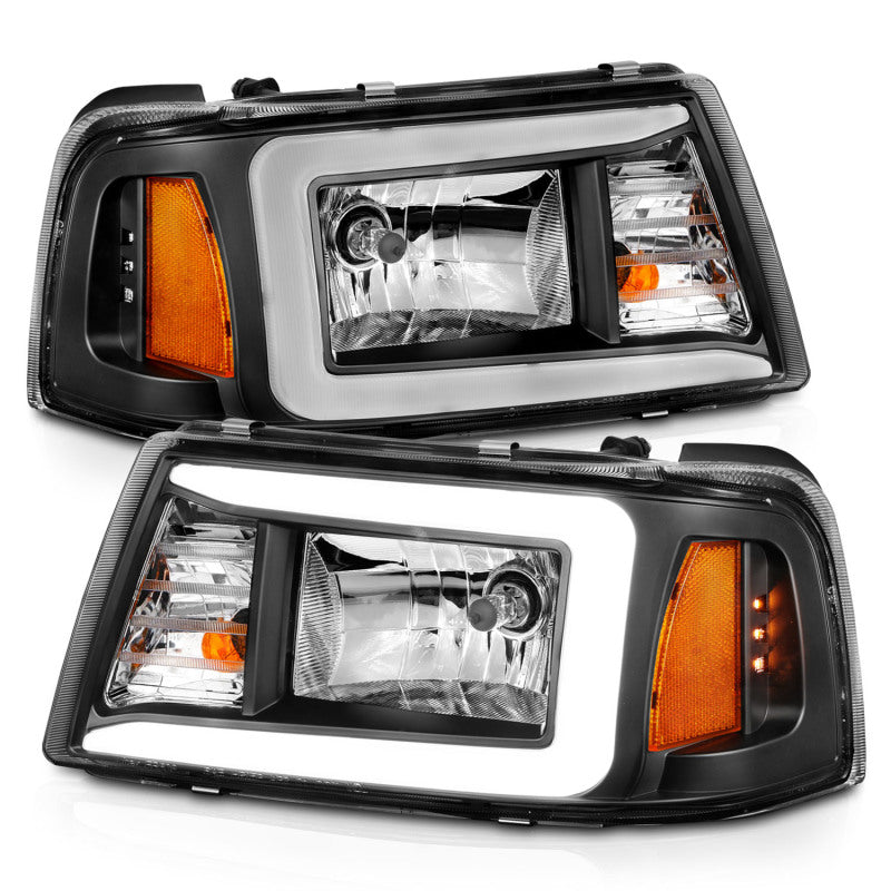 ANZO 111511 2011 fits Ford 01-20 Ranger Crystal Headlights w/ Light Bar Black Housing