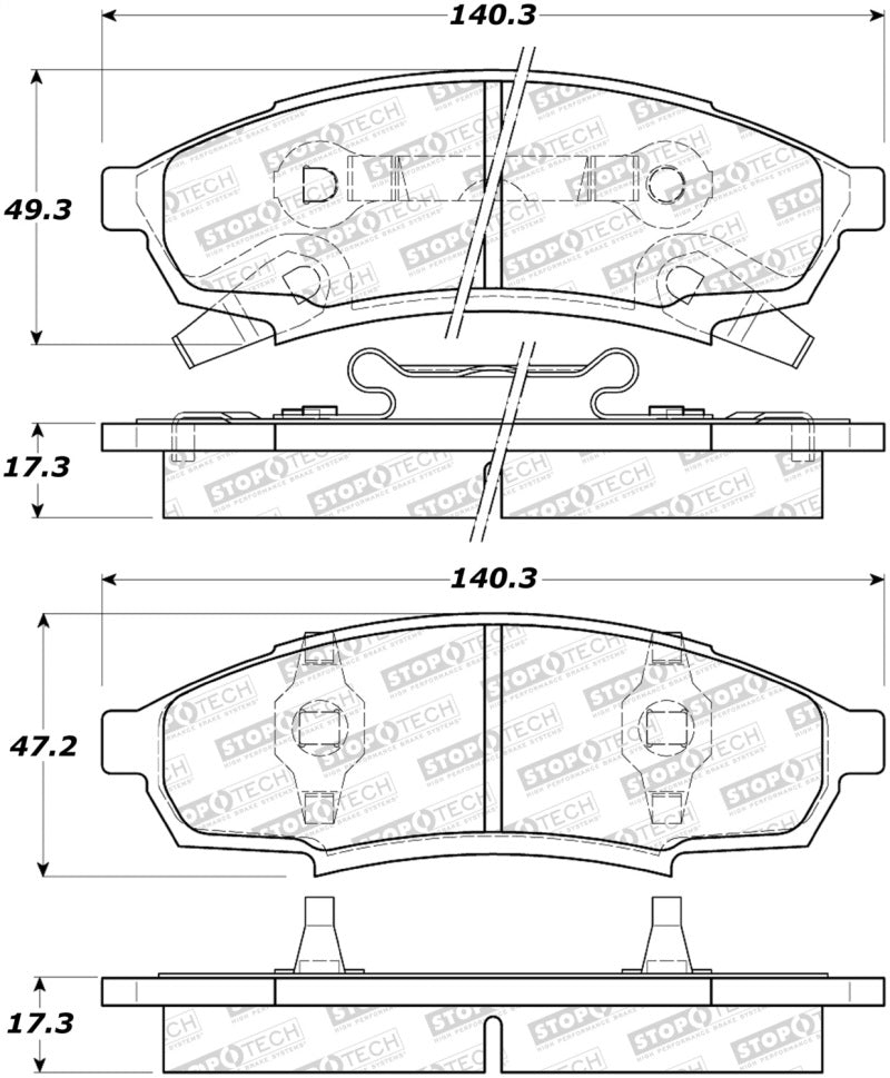 Stoptech 308.0376 Street Brake Pads