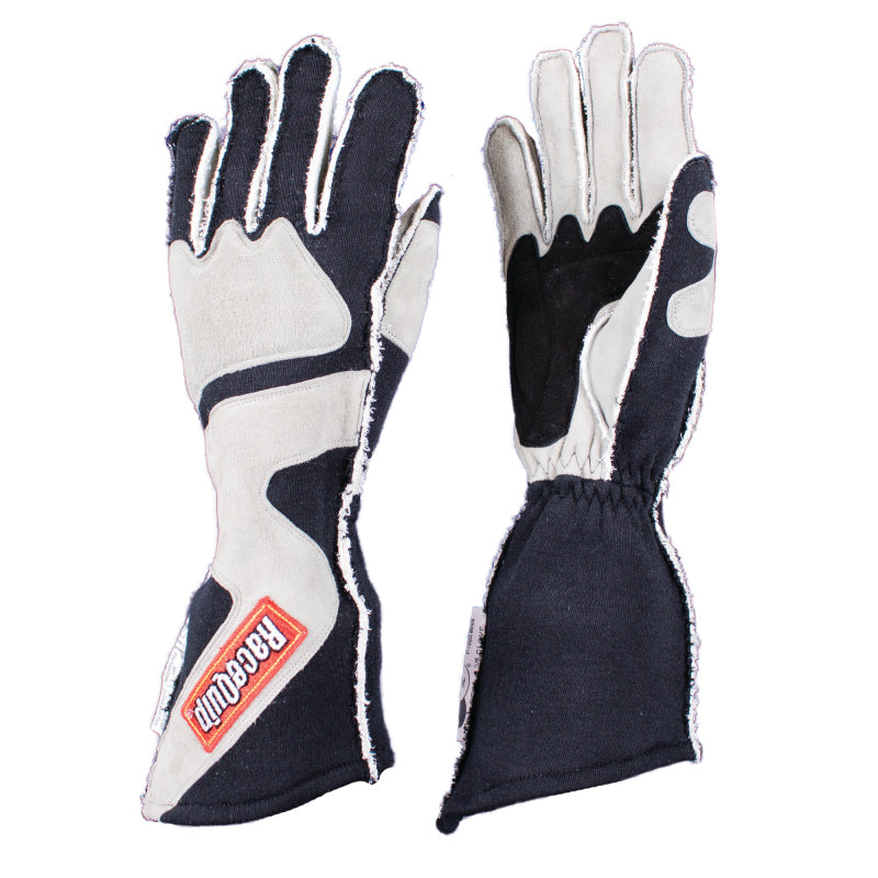 Racequip 359605 SFI-5 Gray/Black Large Outseam Angle Cut Glove