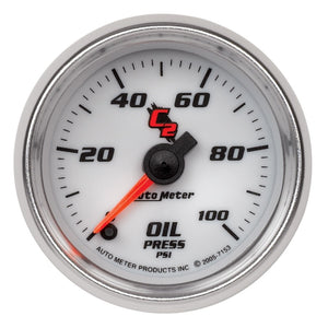 AutoMeter 7153 Autometer C2 52mm 100 PSI Electronic Oil Pressure Gauge