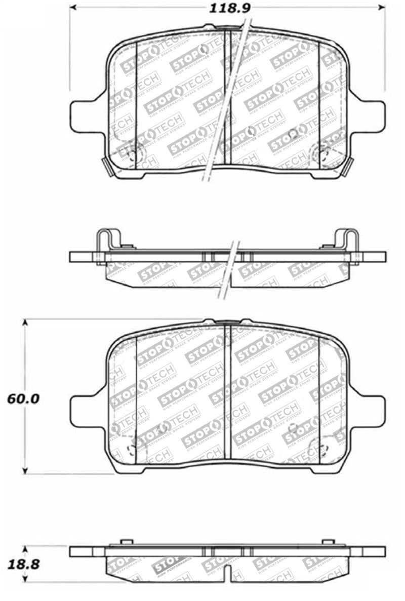 Stoptech 308.1028 Street Touring Brake Pads