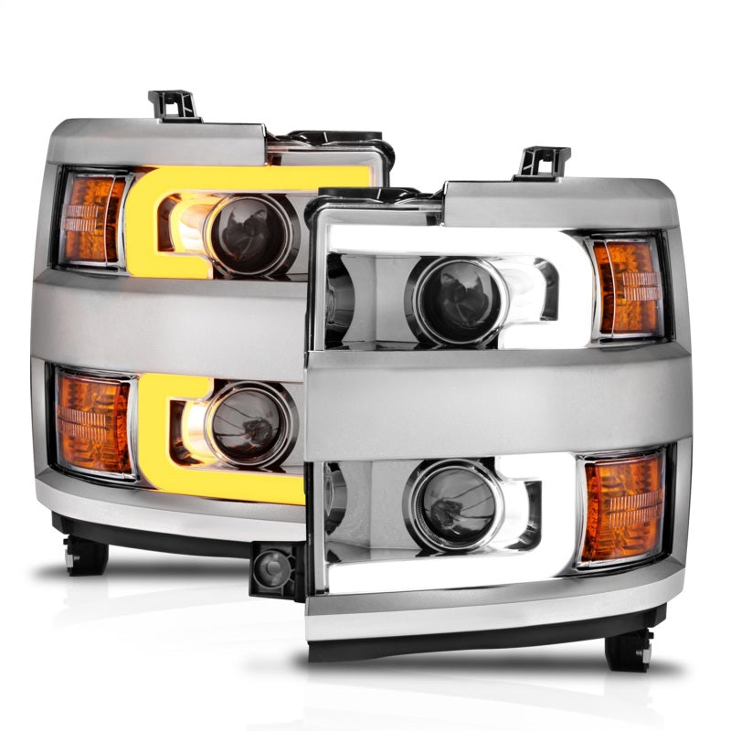 ANZO 111366 Projector Headlights fits Chevrolet 15-17 Silverado 2500HD / 3500HD Chrome w/ Chrome Rim