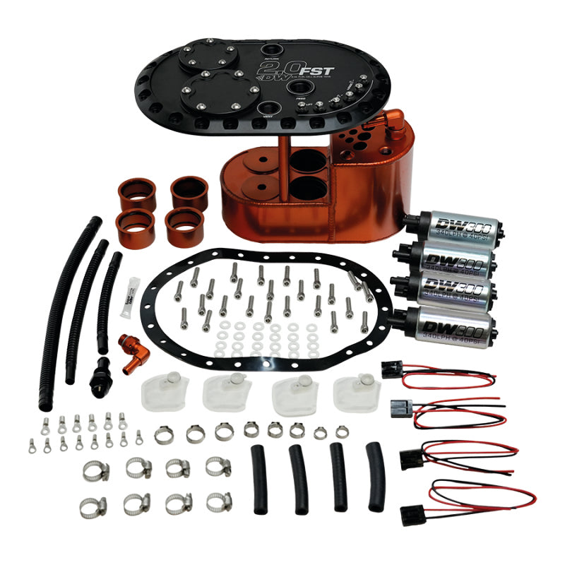 Deatschwerks 6-301-20FST 2.0L Staged Fuel Cell Surge Tank (Includes 4 DW300 Fuel Pumps)