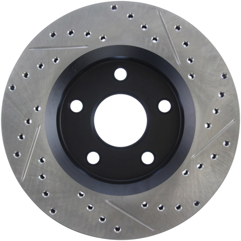 Stoptech 127.67068R 07-13 Jeep Wrangler Slotted & Drilled Right Front Rotor