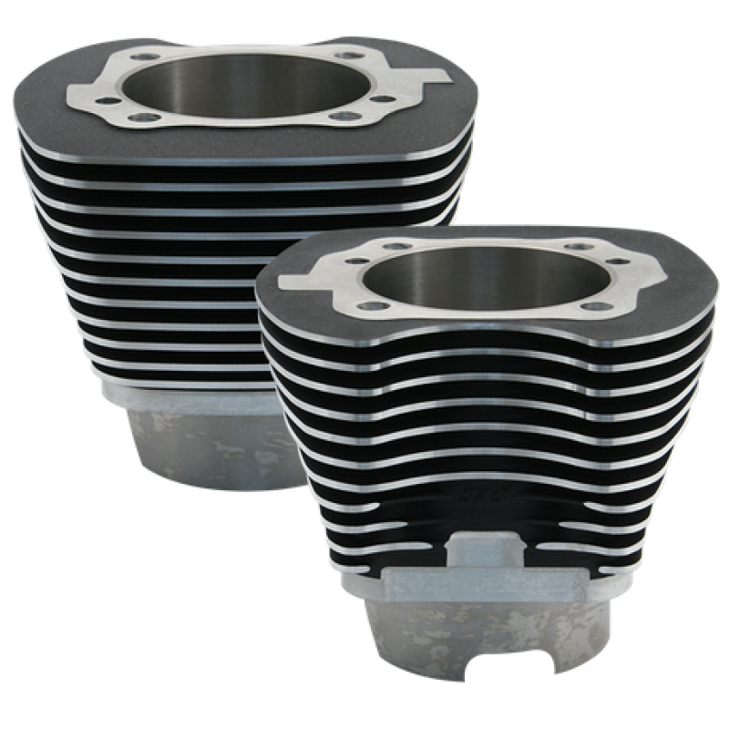 S&S 910-0281 Cycle 99-06 BT 4-1/8in Bore Cylinder Set For 111in - Wrinkle Black