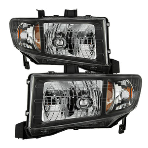 9025495 Xtune fits Honda 06-13 Ridgeline Crystal Headlights Black HD-JH-HRID06