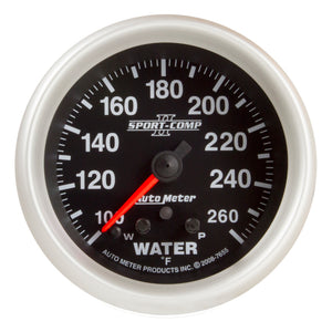 AutoMeter 7655 AutoMeter Gauge Water Temp 2-5/8in. 260 Deg. F Stepper Motor W/ Peak & Warn Sport-Comp II