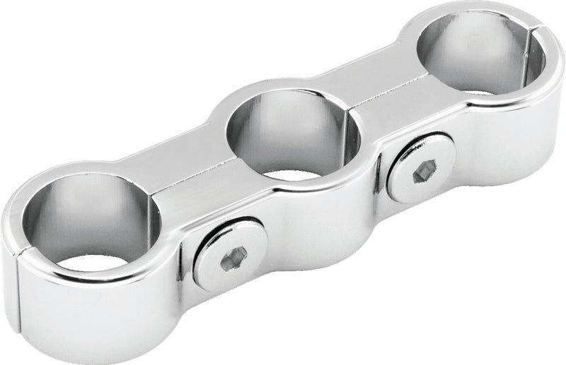 Bikers Choice 489605 Chrome Plain Oil Hose Separator For 3 Hoses