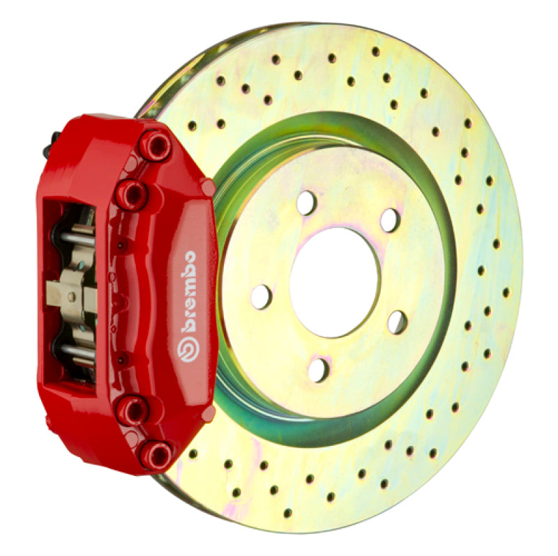 Brembo 1A4.3002A2 fits  Fiat 12-19 500 Pop/Sport/Lounge/Abarth Fr GT BBK 4Pist. Cast 2pc 28 5x28 1pc Rotor Drill-Red